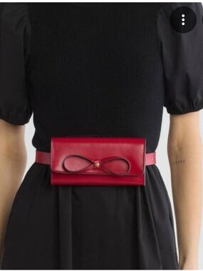 Kate Spade Red Bow Leather Belt Bag